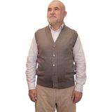Kehila Erkek Gri Baba Yeleği Önden Zarif Düğmeli Klasik Çift Cepli Rahat Kesim Ince Yün Triko