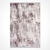 Keira Gri Soyut Modern Geometrik Etnik Eskitme Desenli Boho Makinada Yıkanabilir Hafif Hav Toz Vermez Leke Tutmaz Kaymaz Taban Dijital Makine Baskı Halı Oturma Odası Salon Yolluk Koridor Mutfak Halısı