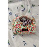 Keisy Desenli Puffy Makyaj Çantası, Çiçek Desen, Çok Renkli