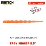 Keitech Easy Shaker 6.3cm (2.5") #371 Orange Gold Dust Glow Kokulu Silikon Kurt