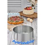 Kek Ve Pasta Paslanmaz Yuvarlak Kelepçeli Ayarlanabilir Kalıbı Çember Ayarlanır Pandispanya Kalıp Pa
