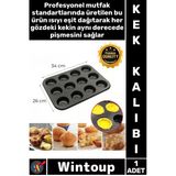 #Kekkalıbı Yanmaz Yapışmaz Granit Döküm Muffin Pişirme Tepsisi Metal Kaplama Şık 12 Gözlü Kek Kalıbı