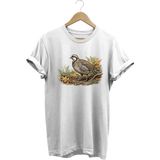 Keklik Baskılı Arazi ve Doğa Tişörtü Outdoor Giyim - Beyaz - XL