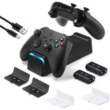 KEKUCULL Xbox Serisi X/S, Xbox One/One X/One S Denetleyicileri ile Uyumlu Çift Dock Şarj İstasyonu, 2 x 1100 mAh Şarj Edilebilir Kumanda Pil Paketleri ile Verimli Xbox Kontrol Cihazı (Siyah)