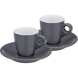 Kela Mattia Gri 2'li Seramik Espresso Fincan Seti - Standart