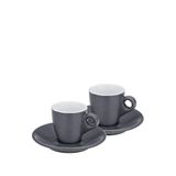 Kela Mattia Gri 2'li Seramik Espresso Fincan Seti