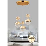 KELEBEK 3LÜ 3 Renk LED ISIKLI SALON MUTFAK OTURMA ODASI ANTRE AVİZE - Krom