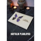 Kelebek Ahşap Plan Defteri - Tarihsiz Ajanda - Haftalık Planlayıcı - A5 - Tarihsiz Planlama Defteri