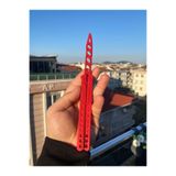 Kelebek Antrenman Bıçağı Özel Motifli Plastik Kırmızı Butterfly Knife Plastik 1 Adet, 12v3qwevwq