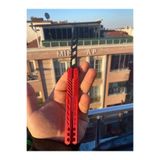 Kelebek Antrenman Bıçağı Özel Motifli Plastik Kırmızı Butterfly Knife Plastik 1 Adet, qw3vqwe