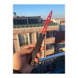 Kelebek Antrenman Bıçağı Özel Motifli Plastik Siyah Kırmızı Butterfly Knife Plastik 1 Adet, wqev32