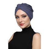 Kelebek Astarlı Koyu Gri Hazır Türban Tesettür Havuz Bonesi