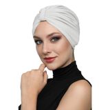 Kelebek Astarlı Krem Hazır Türban Tesettür Havuz Bonesi