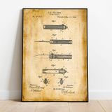 Kelebek Bıçak Patent Vintage Poster 60x90cm.