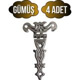 Kelebek Büyük Gümüş Dolap Menteşesi Mobilya Kutu Menteşesi(Gümüş)(En:4cm Boy:7cm) - GÜMÜŞ - 4 ADET