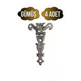 Kelebek Büyük Gümüş Dolap Menteşesi Mobilya Kutu Menteşesi(Gümüş)(En:4cm Boy:7cm) Gümüş Gümüş - 4 Adet