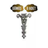 Kelebek Büyük Gümüş Dolap Menteşesi Mobilya Kutu Menteşesi(Gümüş)(En:4cm Boy:7cm) Gümüş Gümüş - 8 Adet