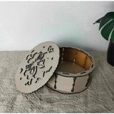 Kelebek Desenli Dikiş Kutusu|17*16 CM|RG6002 - Vizon