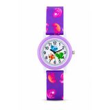 Kelebek Desenli Lila Kız Çocuk Kol Saati Analog Saat St-304419