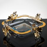 Kelebek Döküm Ayaklı Kare Borcam Servis 25 cm Gold Özel Kaplama