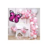 Kelebek Folyo Balonlu Zincir Balon Set, ÇOK RENKLİ