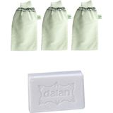 Kelebek Hamam Banyo Kesesi Standart Lastikli Beyaz 3 Adet + Dalan Sultan Hamam Doğal Banyo Sabunu 200 gr