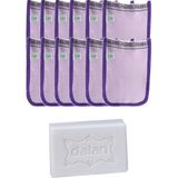 Kelebek Hamam Ince Banyo Kesesi Standart Mor 12 Adet + Dalan Sultan Hamam Doğal Banyo Sabunu 200 gr