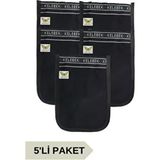 Kelebek Kese 5'li Osmanlı Kalın Siyah Banyo Hamam Kesesi 25X17 cm Dayanıklı Malzeme ile