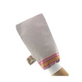 Kelebek Kese Kelebek Gri Manşetli Lastikli Kral Kese Süper Kalın Çok Sert Banyo Hamam Gelin Çeyiz Spa Kesesi