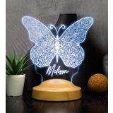 Kelebek Led Lamba, Kelebek Tasarımlı 3D Gece Lambası, Kelebek Desenli LED Masa Lambası
