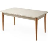 Kelebek Ortadan Açılır Büyüyen Yemek Masası Krem 90 x 160 cm