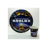Kelebek Oyuncak Roblox Temalı Karton Tabak Bardak Seti - 8 Adet