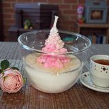 Kelebek Rüyası Sanat Atölyesi Yılbaşı Kokulu Dekoratif Mum - Beyaz - Pembe - ÇAM AĞACI