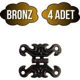 Kelebek Tavla Menteşesi Mobilya Kutu Menteşesi(Bronz)(En:3cm Boy:2cm) - BRONZ - 4 ADET