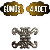 Kelebek Tavla Menteşesi Mobilya Kutu Menteşesi(Gümüş)(En:3cm Boy:2cm) - GÜMÜŞ - 4 ADET