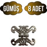 Kelebek Tavla Menteşesi Mobilya Kutu Menteşesi(Gümüş)(En:3cm Boy:2cm) - GÜMÜŞ - 8 ADET