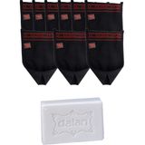 Kelebek Tellak Kalın Siyah Kıvrık Banyo Hamam Kesesi 9 Adet + Dalan Sultan Hamam Doğal Banyo Sabunu 200 gr