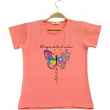 Kelebek Tshirt Somon - 3 Yaş