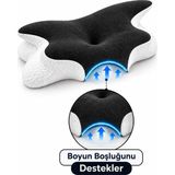 Kelebek Uyku Yastığı Boyun DESTEKLI%100 Memory Foam Visco Yastık - 10 cm - Çok Renkli