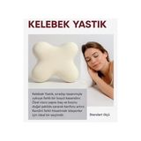 Kelebek Yastık, Kelebek Boyun Destekli Ortopedik Yastık Visco Yastık - 40 x 60 cm - Beyaz
