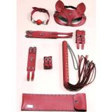 Kelepçe Kırbaç Set, 'li Set, El Ayak Kelepçesi, Maske, Ağız Topu
