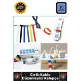 #Kelepçe Naylon Organizer Renkli Düzenleme 10'Lu Cırt Cırtlı Kablo Düzenleyici Kelepçe Seti – 15Cm