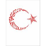 Kelime-I Tevhid - Ay Yıldız - Türk Bayrağı - Araba Oto Motosiklet Karavan Sticker 00168 - 60x46 Cm - Kırmızı