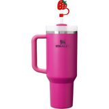 Kelira Quencher Termos Uyumlu Çilek Aksesuar / Pipet Koruyucu / Silikon Pipet Ucu Kapak / 10mm Uyumlu - Kırmızı - Beyaz