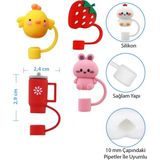 Kelira Quencher Termos Uyumlu Termos Aksesuar / Pipet Koruyucu / Silikon Pipet Ucu Kapak / 10mm Uyumlu - Kırmızı