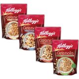 Kellogg's 4lü Granola Paketi, Çikolata Parçacıklı ve Fındıklı,Kurutulmuş Meyveli, Beyaz Çikolatalı ve Antep Fıstıklı, Klasik - 1 kg