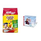 Kellogg's Coco Pops Çikolatalı Buğday ve Mısır Gevreği 450 Gr & Danone Disney Karakterli Sade Süt (6 x 180 ml)