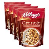 Kellogg's Granola Çikolata Parçacıklı ve Fındıklı 340 Gr,%44 Yulaf içerir,Lif Kaynağı,%11 Belçika Çikolata Parçaları,Antioksidan içerir,Kahvaltılık Gevrek,Müsli (4 paketi)