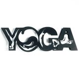 keluly Metal dekorasyon, süzülen duvar heykeli gölgeli çelik (Yoga kelimesi, 43 x 31 cm)