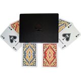 Kem Kutulu Plastik Iskambil Oyun Kartı Çift Deste - Plastic Playing Cards Double Deck (Siyah)